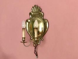 Wandlampe Messingschild Vintage