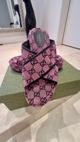 Gucci Sandalen rosa GG Canvas Riemen Grösse 39.5