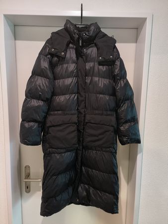 Langer Wintermantel schwarz, Grösse S