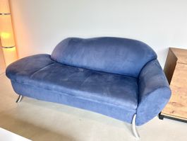 Sofa mit Hocker, blau - GRATIS