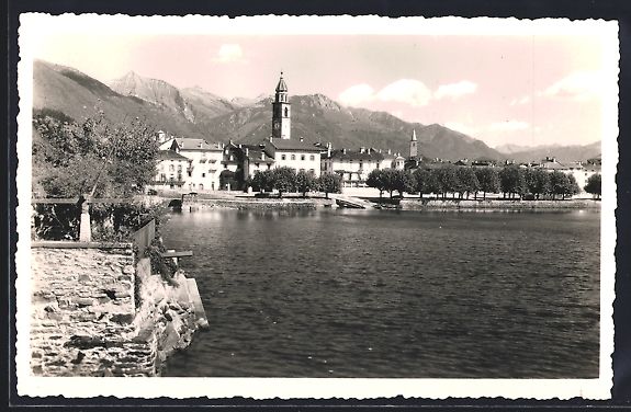 Ansichtskarten: AK Ascona, Uferpartie mit Bergpanorama – Gebraucht aus Berlin von bartko-reher