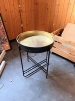 Beistelltisch mit Tablett Metall schwarz gold