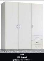 Drehtürenschrank weiss 3-türig mit Spiegel Grösse 176x150x51