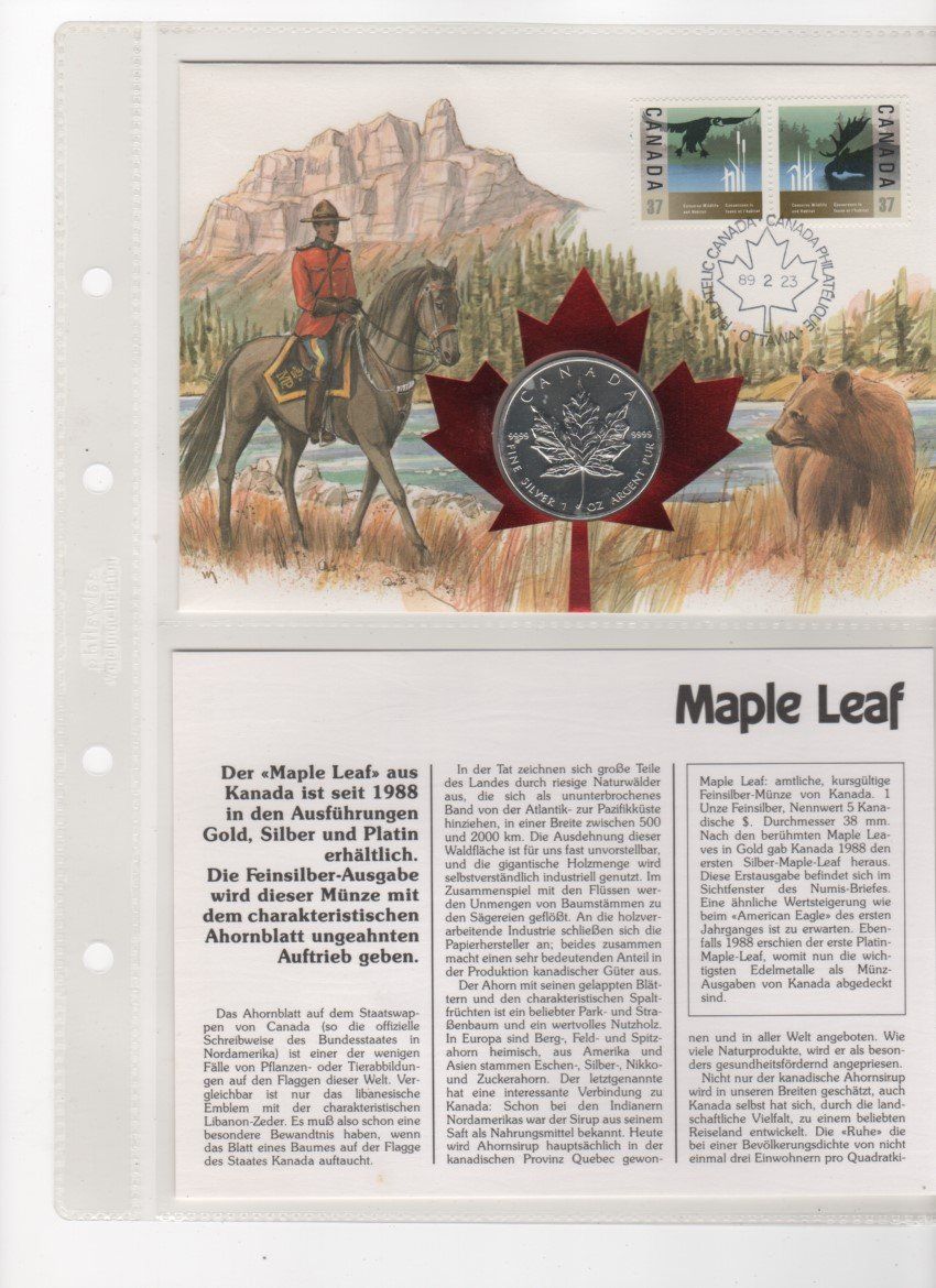 Tutti le monete: Numis Brief, Maple Leaf 1988 – Usato da Muri AG venduto da rogana
