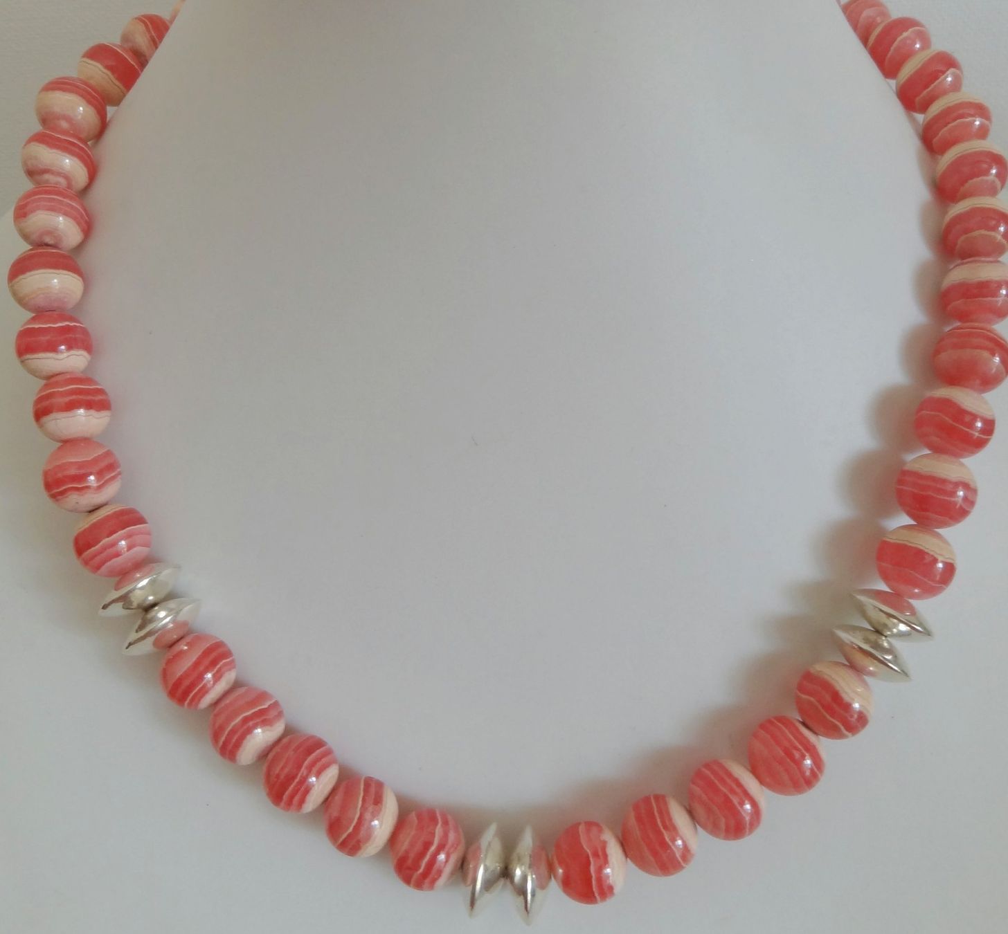 Catenine: Rhodochrosit Collier, echt, 10 mm – Nuovo (secondo la descrizione) da Locarno venduto da Sicabe
