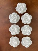 7 KERAMIK ROSEN WEISS   DEKORATION  BASTELMATERIAL