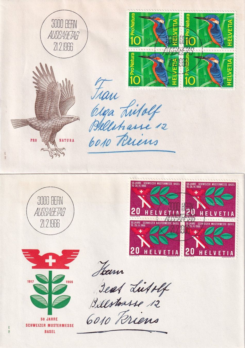 Tutti i francobolli: Lot 7 Briefe FDC 4er Block 1966 – Usato da Rossa venduto da becky05 1