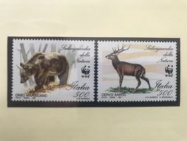 Italien 1991 Satz WWF Abruzzen-Braunbär Rothirsch postfrisch