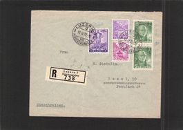 Brief Luzen - Basel mit Mischfrankatur , gel. 12.ll.1937