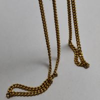 Vintage gold plated chain necklace  #B4