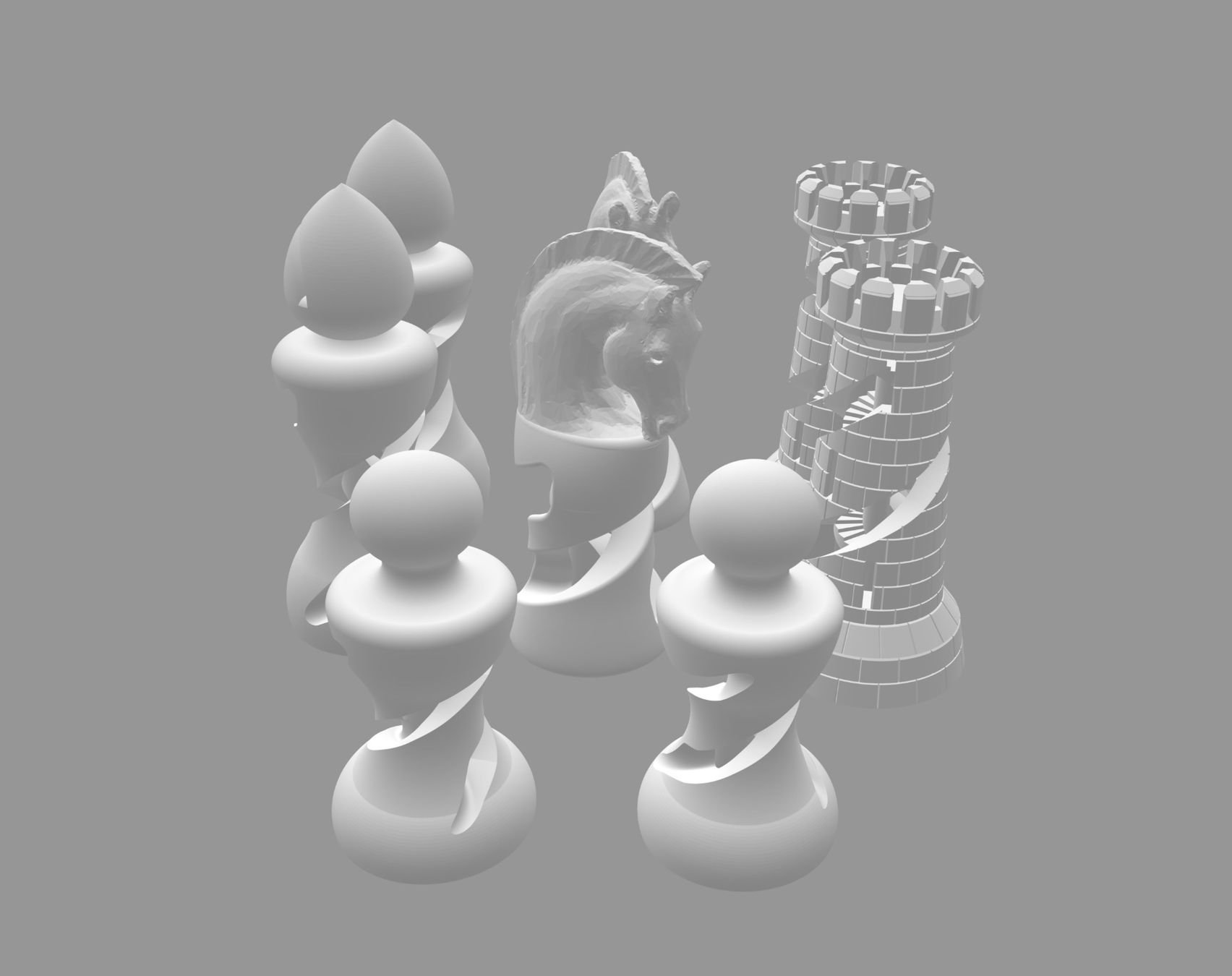 Spiele: "Organic" Chess – 3d printed – Gebraucht aus Vevey von souris14 2