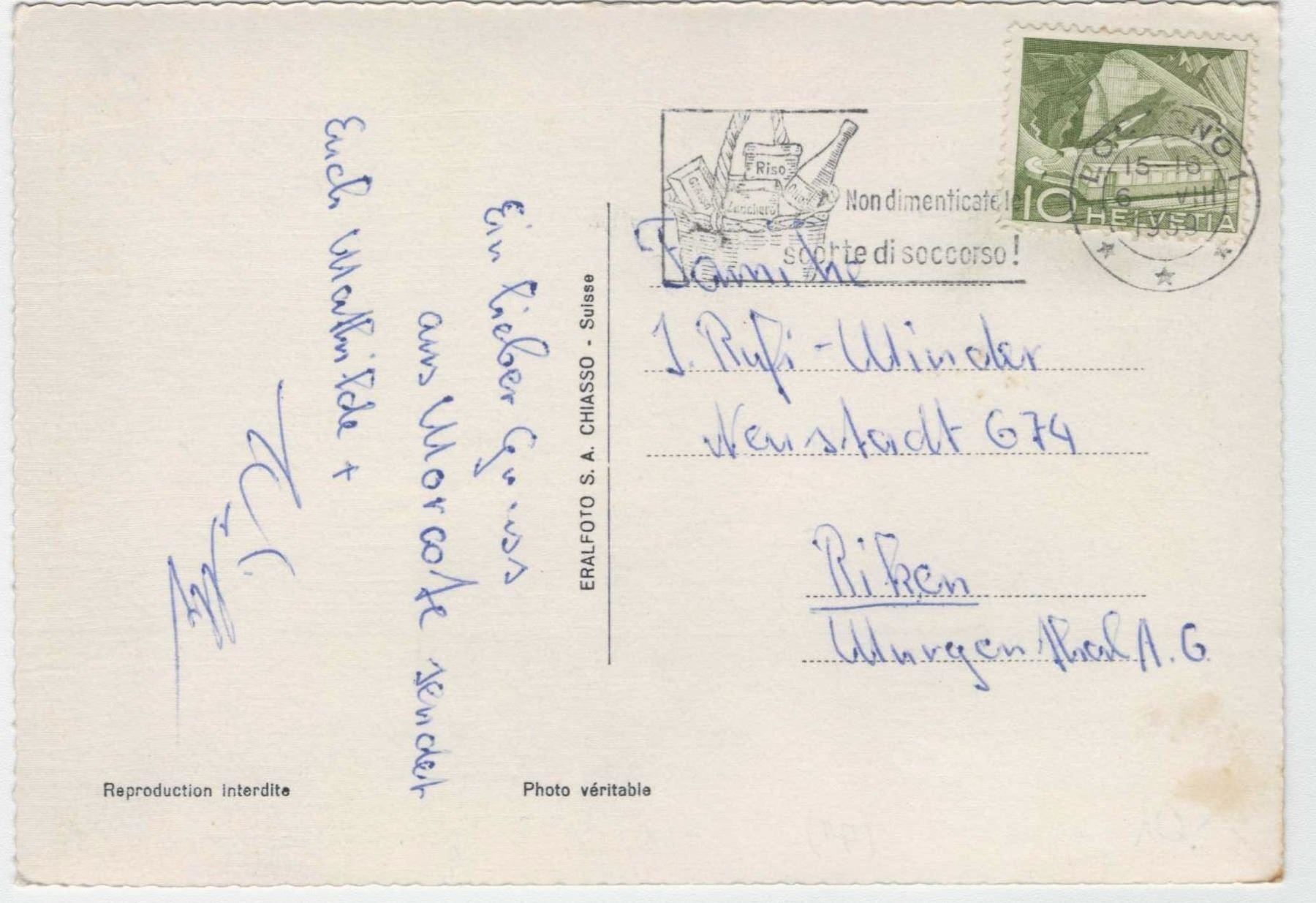 Cartoline postali: Morcote Teilansicht mit Boot – Usato da Olten venduto da clotaldi 1