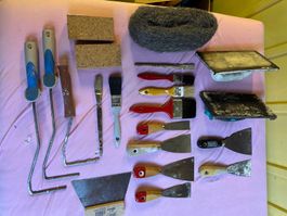 Werkzeugset Maler Werkzeuge Spachtel Pinsel Schleifstein