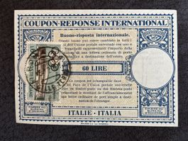 Coupon-réponse International 60 Lires Italie Postage Philate