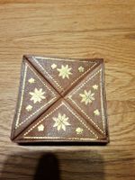 Leder Portemonnaie braun mit Sternenmuster neu