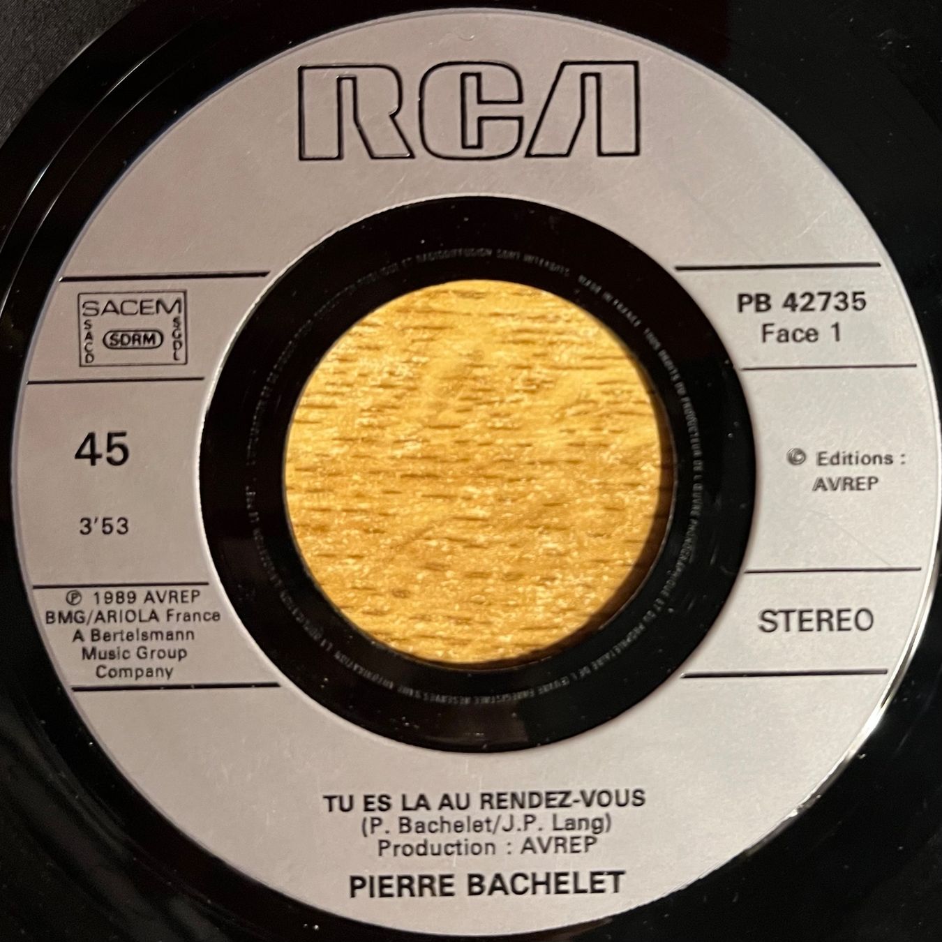 Dischi in vinile: PIERRE BACHELET - TU ES LÀ AU RENDEZ-VOUS – Usato da Bussigny venduto da vinyl-pas-cher 2