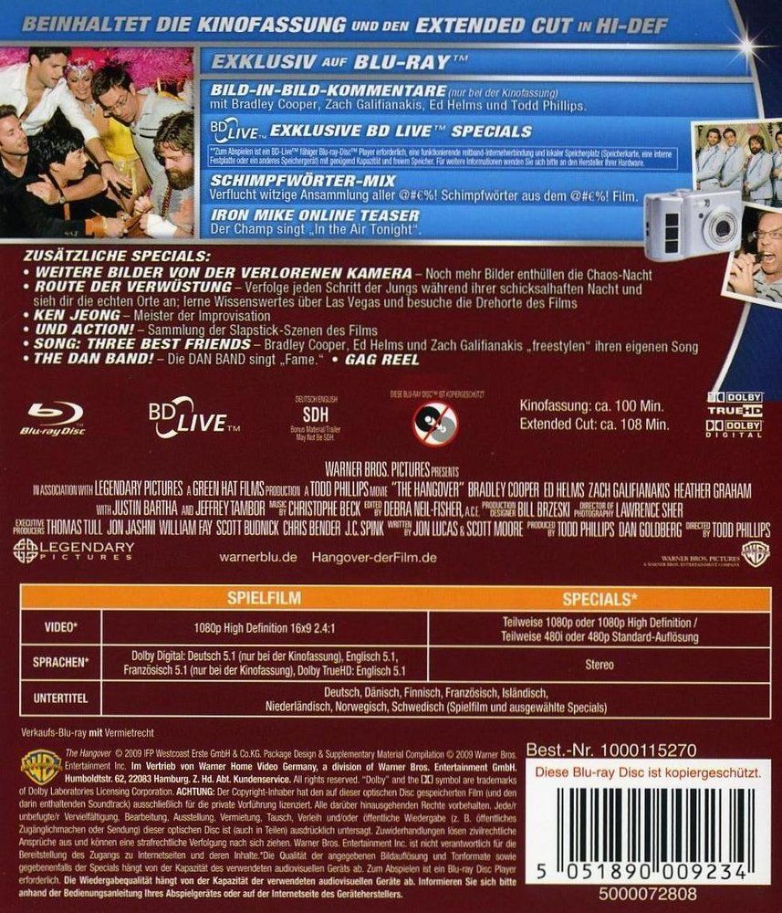 Alle DVDs: Hangover 1-3/Trilogie - Todd Phillips/Cooper/Galifianakis/BD – Gebraucht aus Volketswil von cinephilia 1
