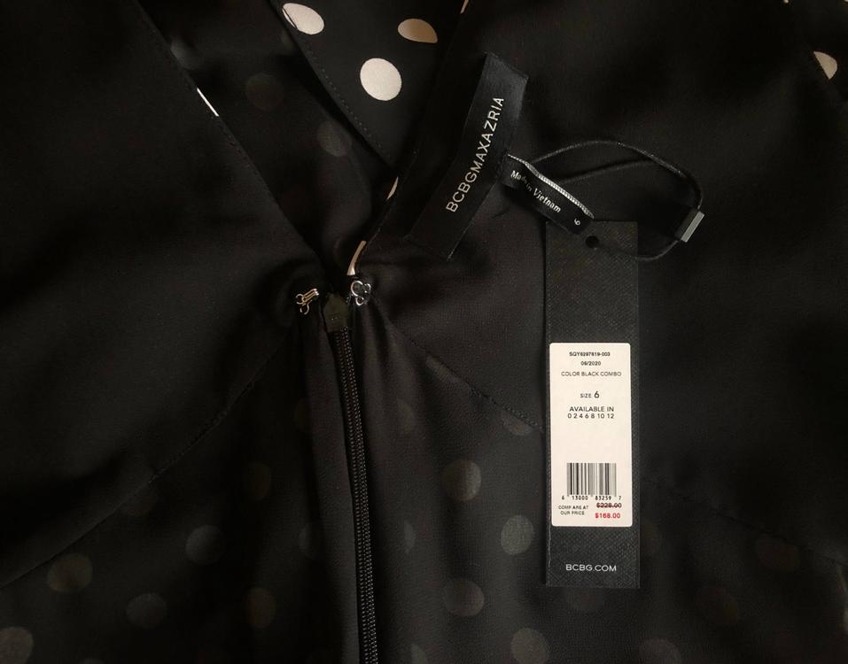 NEW $228 BCBG Max Azria Black Polka Dot Dress 36 | Kaufen auf Ricardo