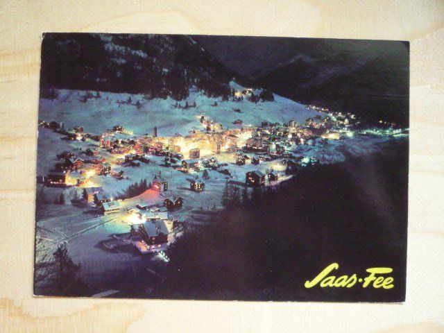 Ansichtskarten: Saas-Fee, 30.7.76 – Gebraucht aus Rieden SG von Brockehuesli