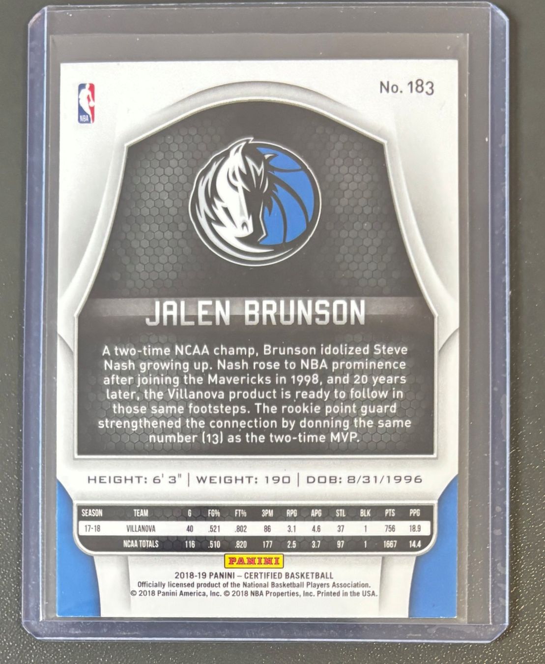 Nba Carte collezionabili: Jalen Brunson 2018 Certified Silver Parallel Rookie Knicks – Nuovo (secondo la descrizione) da Muri b. Bern venduto da winningloser 1