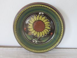 Keramik Teller Sonnenblumen Motiv handbemalt gebraucht