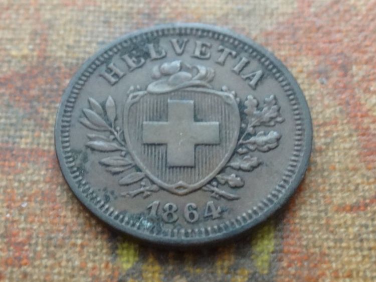 Tutti le monete: 1 Rp. 1864 – Usato da Romanel-sur-Lausanne venduto da Swift13