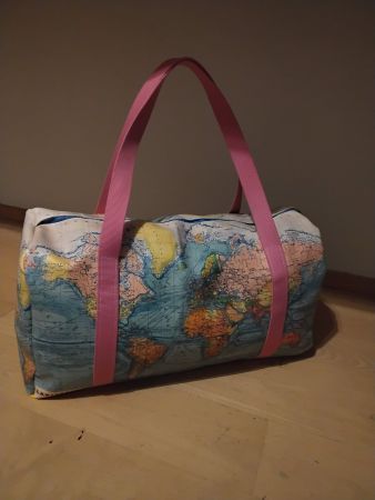 Coole Weltkarte Reisetasche Weekender Unikat gross.Eco Leder