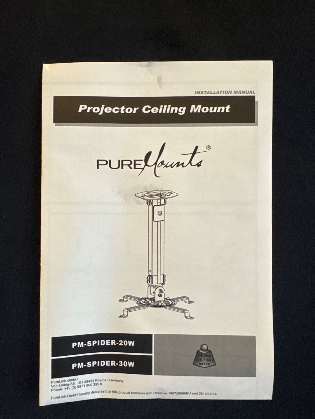 Staffa per monitor: PURE MOUNTS Projekor Halterung weiss – Nuovo e nell'imballaggio originale da Horgen venduto da CS75 3