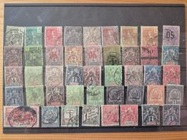 Franz. Kolonien Briefmarken auf Karte P7 Zustand gem.Bild