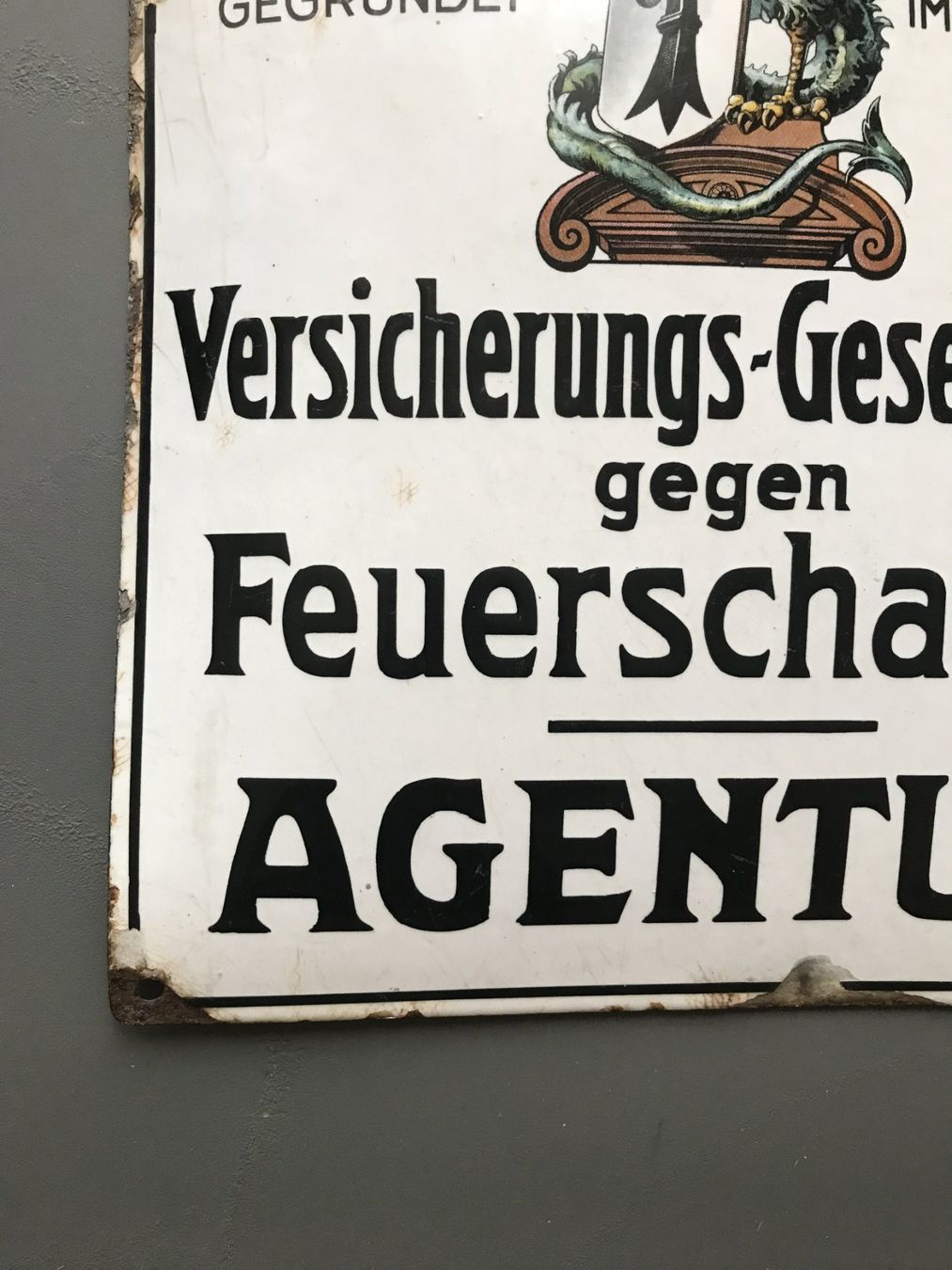 Schilder: Emailleschild Basler Versicherungsgesellschaft – Gebraucht aus Fehraltorf von Swisscollector 4