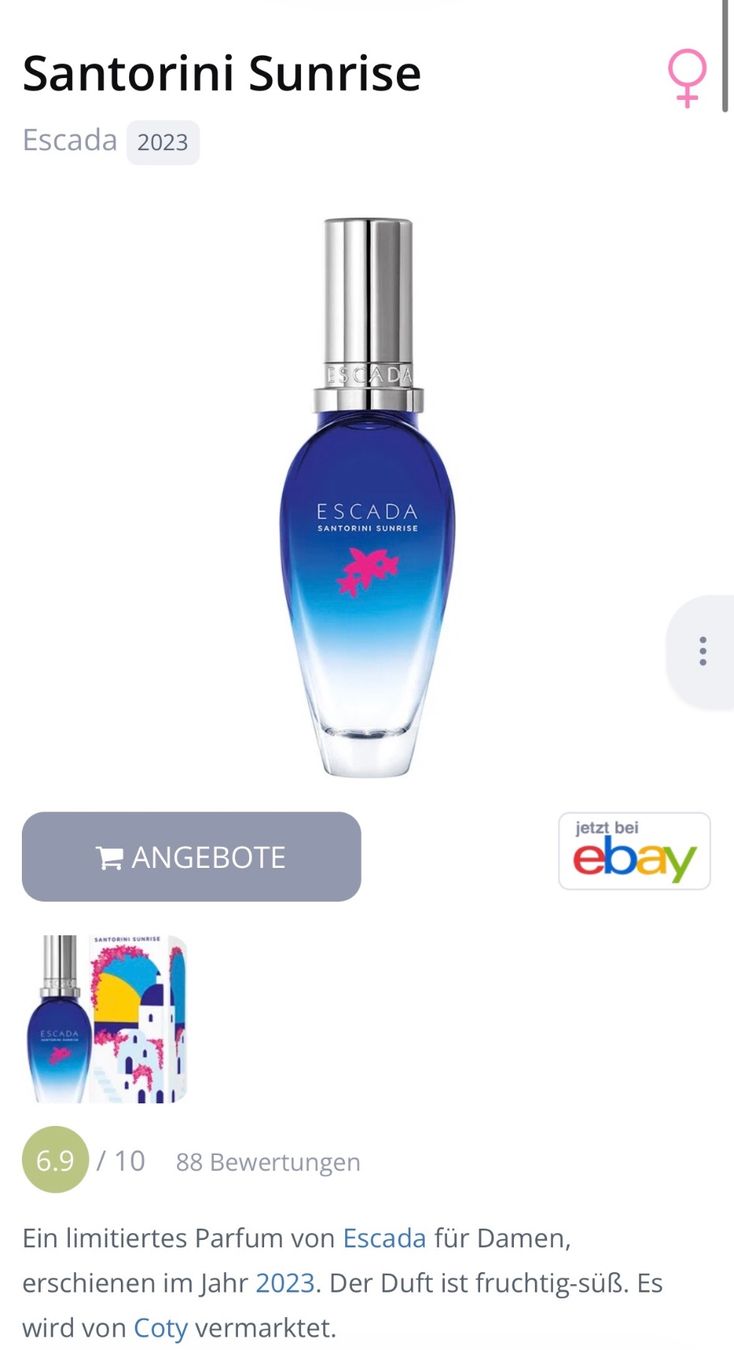 Escada Profumi & Eau de Toilette: ESCADA Santorini Sunrise EDT 2ml. Abfüllung – Usato da Zürich venduto da deruja 6