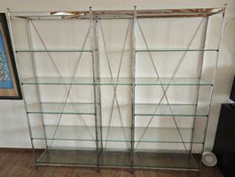 Modernes Glas-Chrom-Regal – 3-teilig – flexibel stellbar