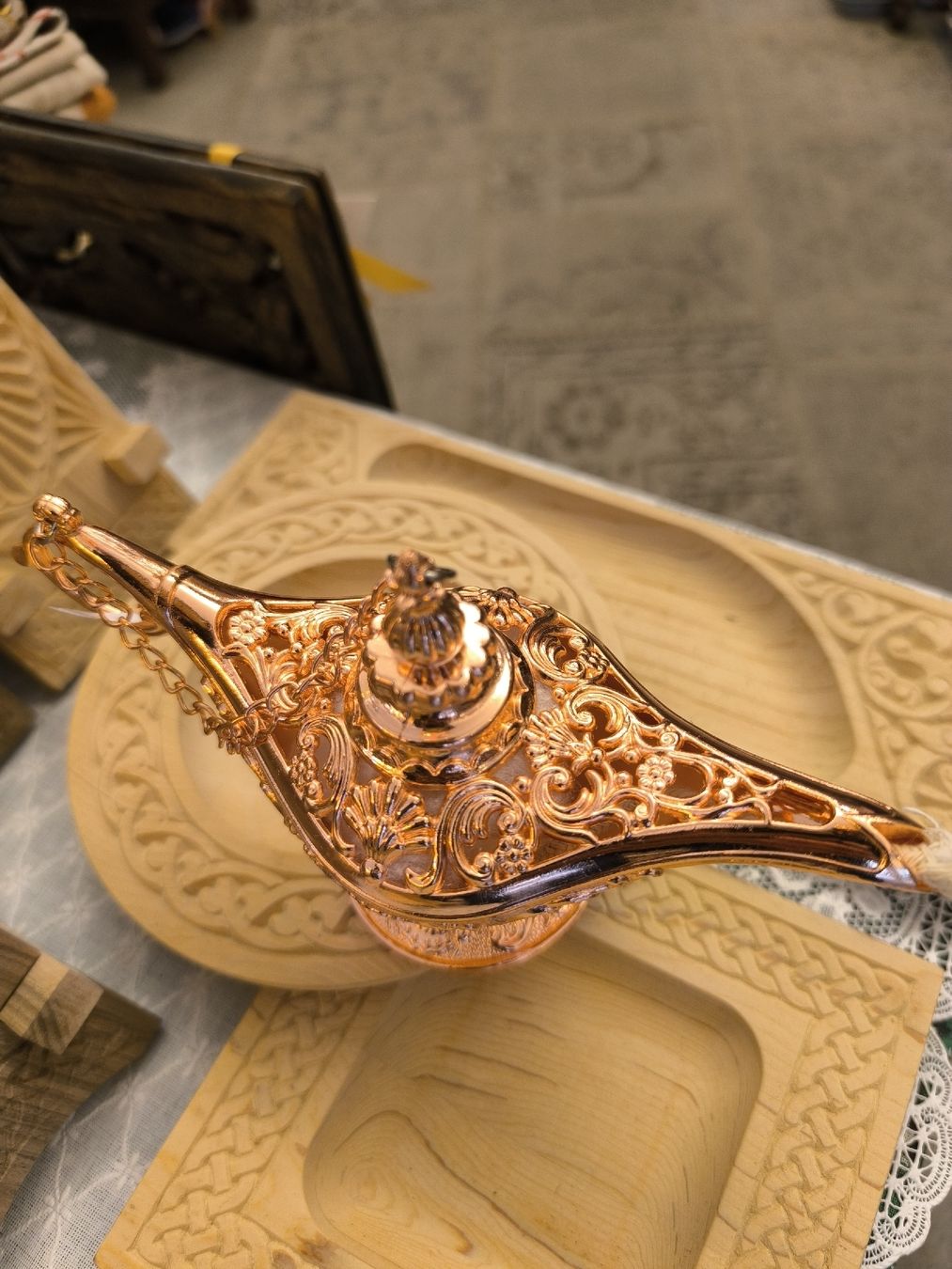 Tutte le decorazioni: Aladin Lampe, neu, Deko-Objekt, Goldfarben, – Nuovo (secondo la descrizione) da Zürich venduto da gobel 3