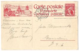 1924 Bildpostkarte Nr. 104-029A LAUSANNE, gestempelt Zürich