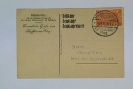 Deutsches Reich Postkarte Kyffhäuser Flug 19.6.1921