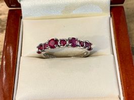 VINTAGE RING STERLING 925 RUBINE, ZART, GR.56