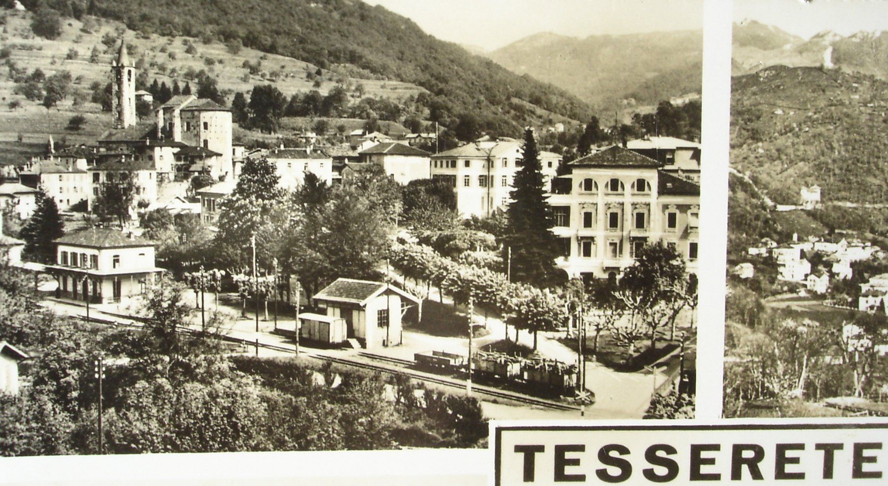 Cartoline postali: TESSERETE Bahnhof mit Lugano-Tesserete-Bahn – Usato da Jona venduto da philajona