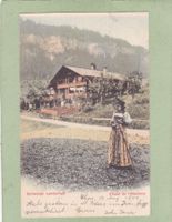 Kitsch Kunst Schweizer Landschaft Chalet de Oberland 1900