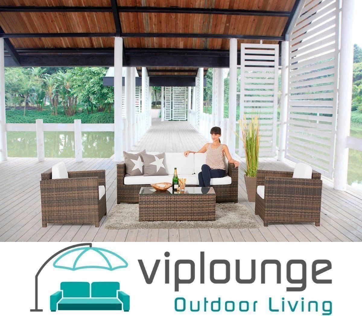 Viplounge Divani: Rattanlounge - Rattansofa - Gartenmöbel – Nuovo e nell'imballaggio originale da Uznach venduto da viplounge