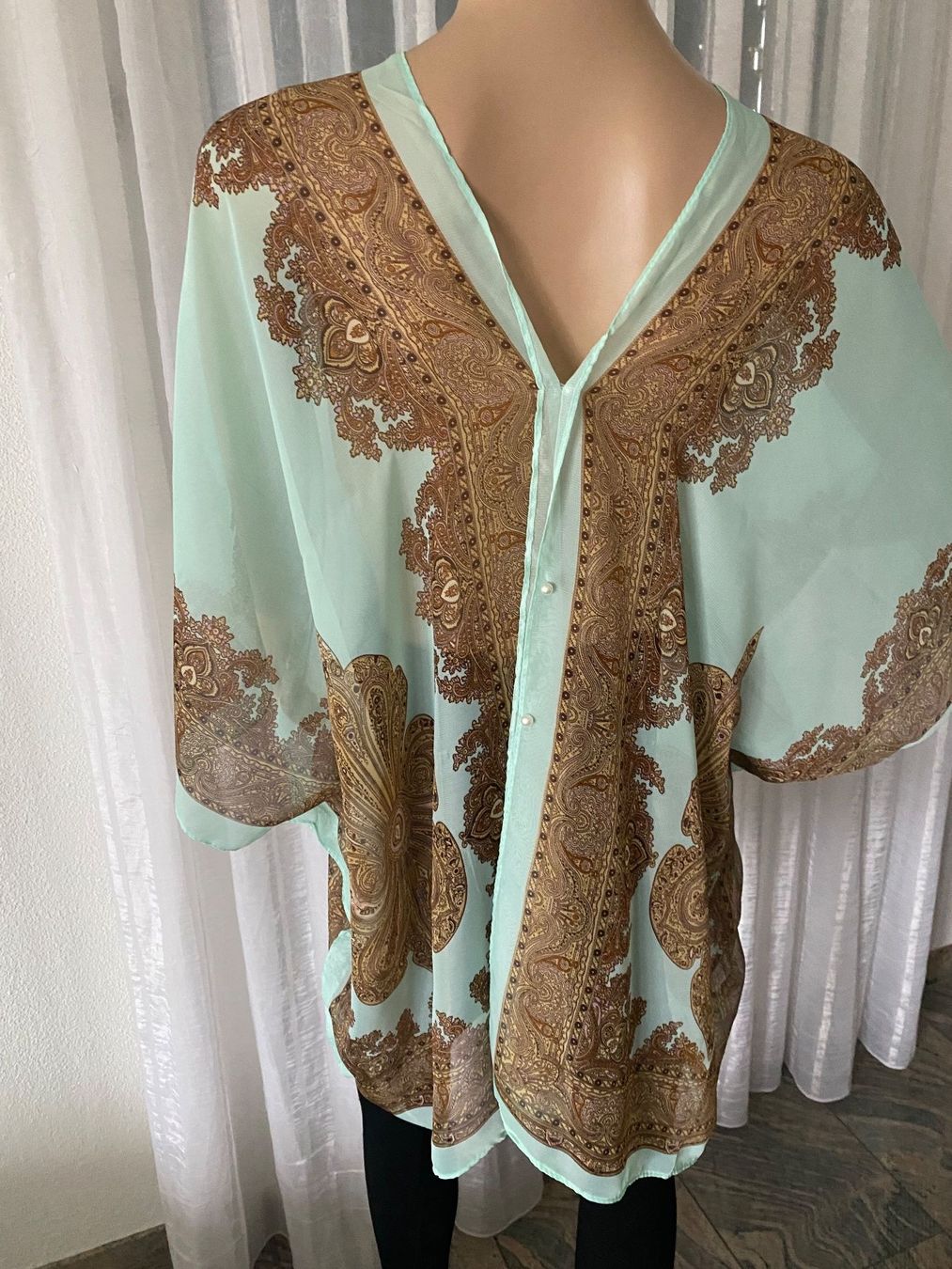 Camicette: stilvolle und edle Bluse/Tunika, türkis, 1 Size – Nuovo e nell'imballaggio originale da Winkel venduto da ferrari2022 7
