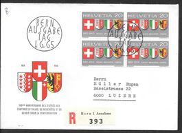 R-FDC Nr. 432 Viererblock ET Bern 1.6.1965
