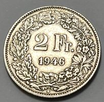 2 Franken - stehende Helvetia - 1946 B (Silber .835)