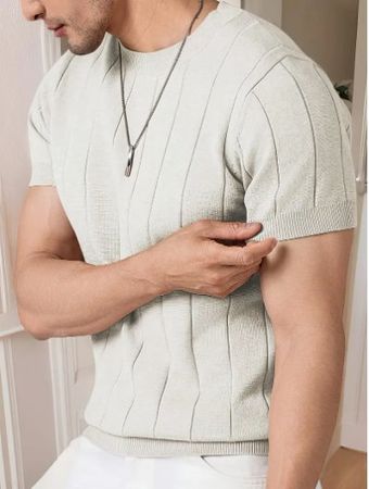 NEUES Herren Feinstrick Shirt weiss Gr. L - 225406