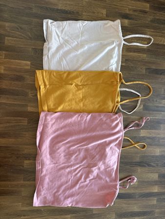 Damen Tops 3er Pack hellrosa gelb pink Grösse M