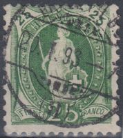 Stehende Helvetia 67C mit Vollstempel