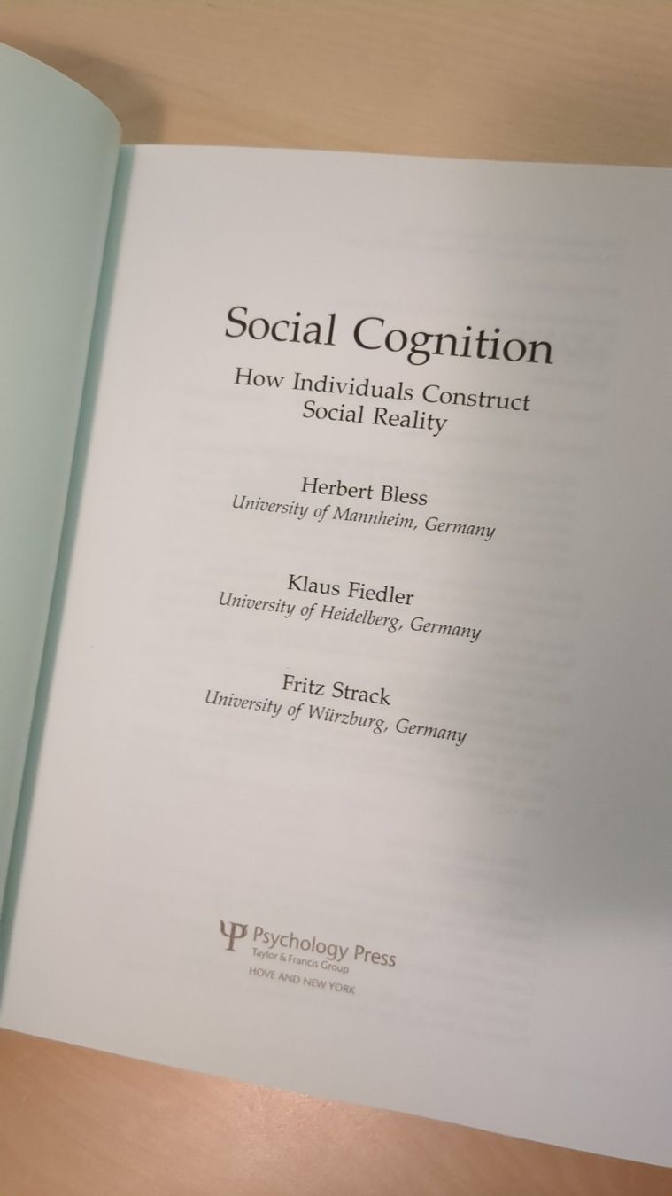 Bücher: Social Cognition - How Individuals Construct Social Reality – Gebraucht aus Basel von haferkleie 3