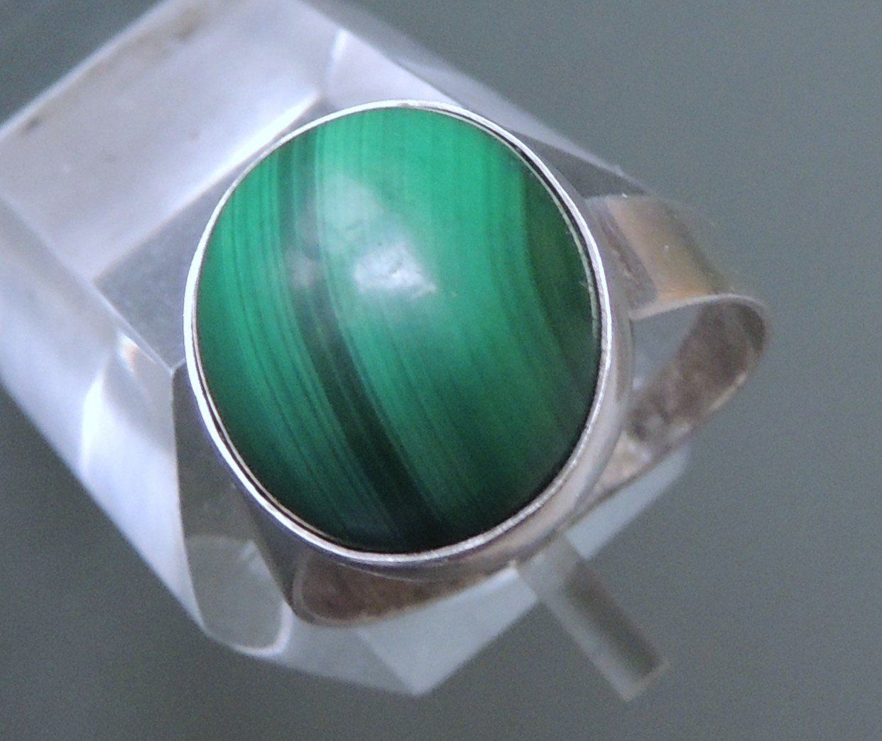 Ringe: Malachit Silber 925 Fingerring Gr. 53 – Gebraucht aus Waldenburg von schaller707