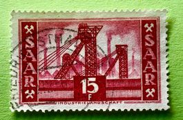 BRIEFMARKEN AUS Saarland  Industrielandschaft  GESTEMPELT  