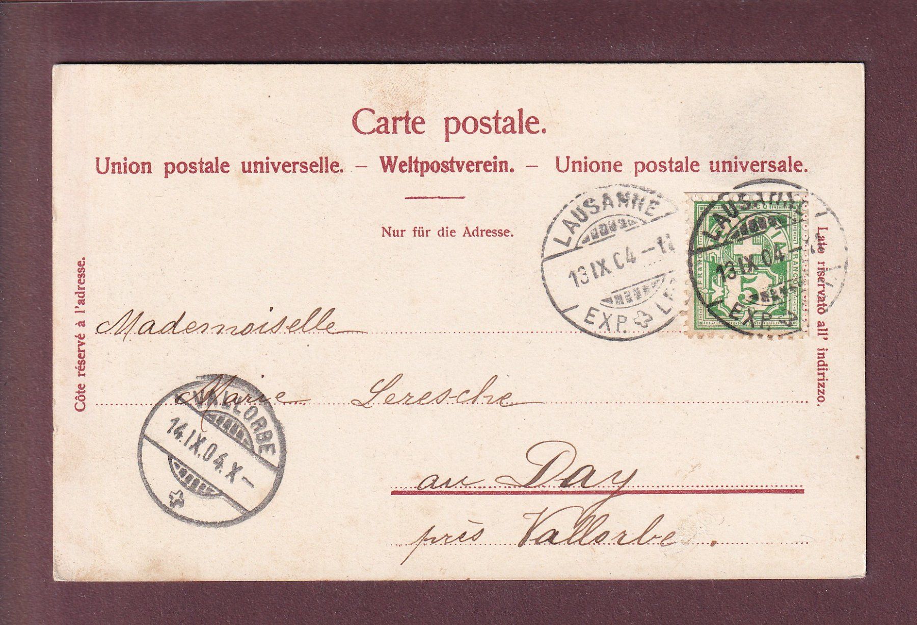 Cartoline postali: LAUSANNE - Grand Pont - tram - 1904 – Usato da Pully venduto da nicecards 1