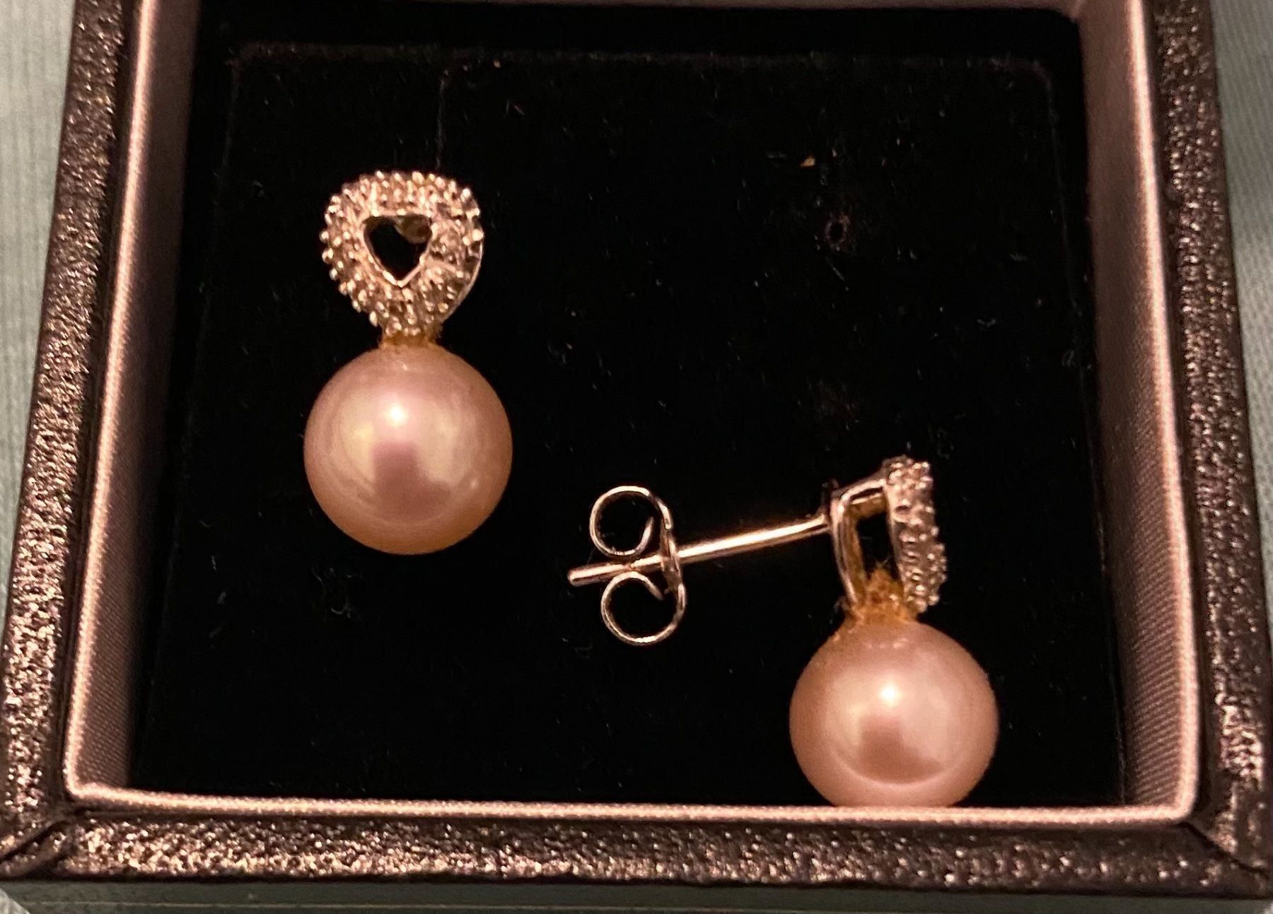 Orecchini pendenti & Orecchini a lobo: W.Gold Ohrstecker 750 mit St. Und Perle – Usato da Pfungen venduto da Outlet64 1